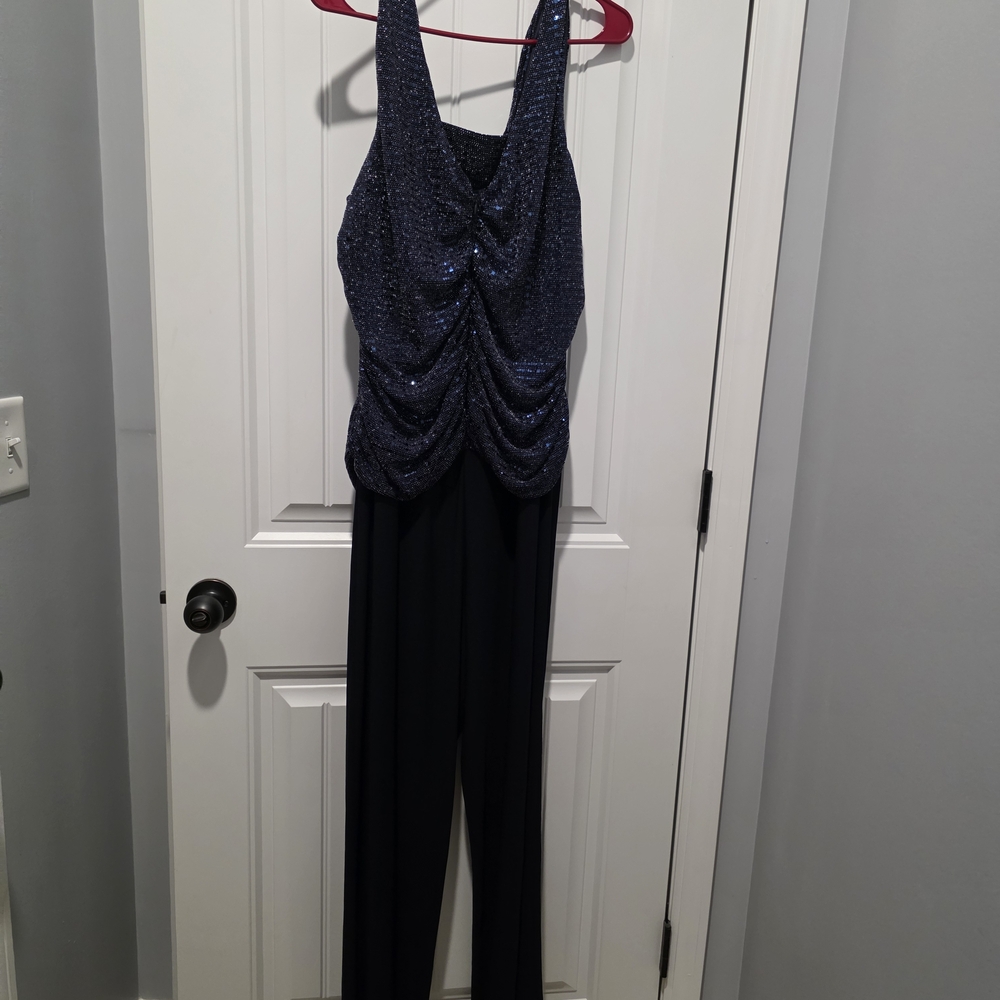 R&M Richards Sparkling Navy Jumpsuit - Picture 2 of 3